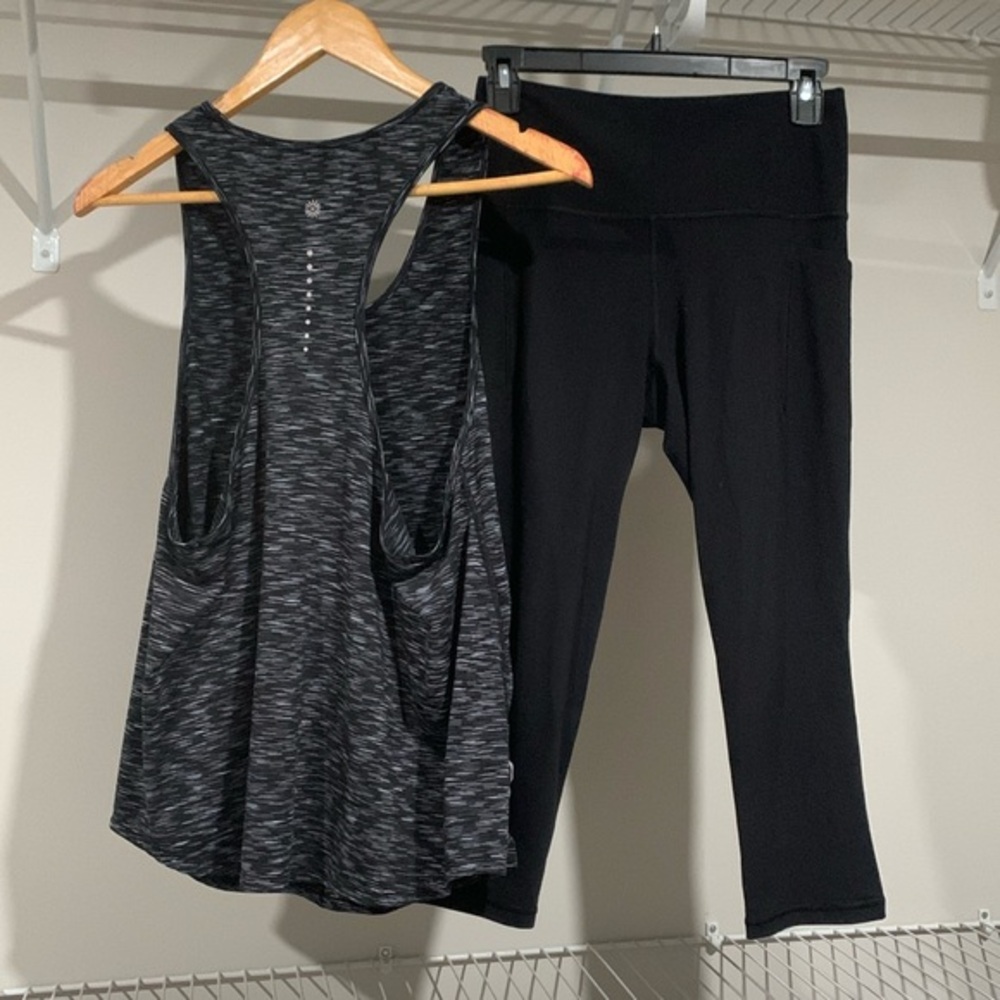 Athleta Bundle Gray and Black Backless Tank Top
